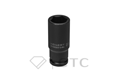 HOEGERT Головка торцевая ударная глубокая шестигранная 1/2″, 23 мм, DIN 3121, CrMo