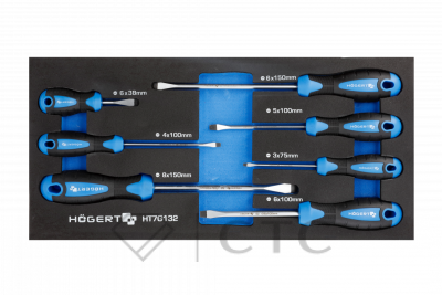 HOEGERT Набор отверток плоских 7 шт., ложемент EVA