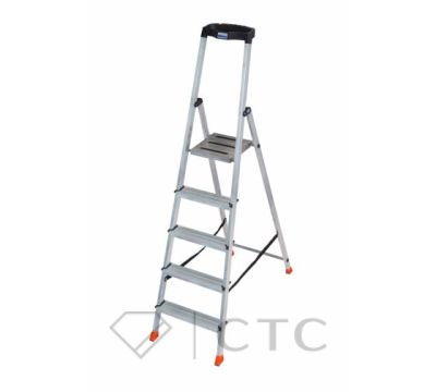 Стремянка Krause Safety 5 ступеней с большой полкой