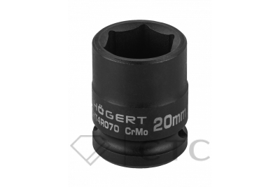 HOEGERT Головка торцевая ударная шестигранная 1/2″, 20 мм, DIN 3121, CrMo