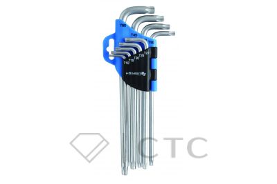 HOEGERT Набор Г-образных удлиненных ключей TORX, Т10-Т50, 9 шт.