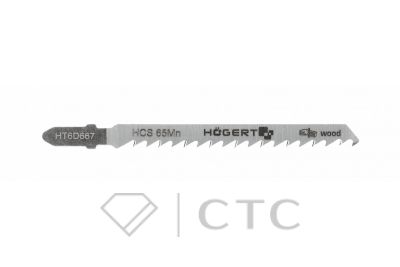 HOEGERT Полотно для электролобзика по дереву 100 мм, 6TPI, чистый рез, 5 шт T101D