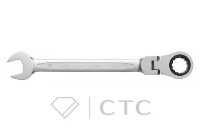 HOEGERT Ключ комбинированный шарнирный с трещоткой 14 мм, 72T, сталь CrV