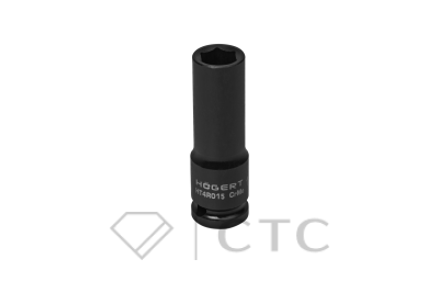 HOEGERT Головка торцевая ударная глубокая шестигранная 1/2″, 15 мм, DIN 3121, CrMo