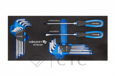 HOEGERT Набор отверток, ключи HEX и TORX 20 шт., ложемент EVA