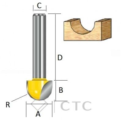 Пазовая галтельная фреза Makita D-10774