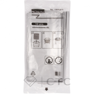 Мешок полиэтиленовый 45л. для DVC860L/DVC864L 10шт. (Makita 195432-5)
