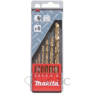 Набор сверл по металлу HSS-Tin Makita, D-43555, 6 шт