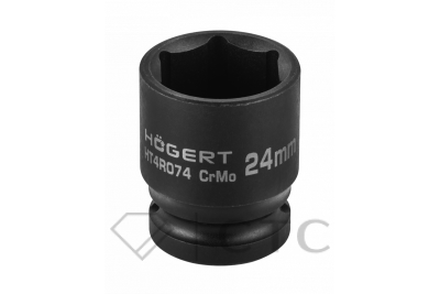 HOEGERT Головка торцевая ударная шестигранная 1/2″, 24 мм, DIN 3121, CrMo