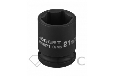 HOEGERT Головка торцевая ударная шестигранная 1/2″, 21 мм, DIN 3121, CrMo