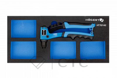 HOEGERT Заклепочник в ложементе EVA с местом для хранения заклепок