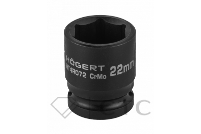 HOEGERT Головка торцевая ударная шестигранная 1/2″, 22 мм, DIN 3121, CrMo