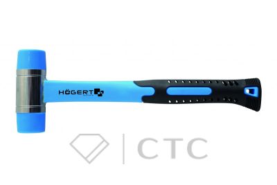 HOEGERT Молоток рихтовочный 600 г, с рукояткой из стекловолокна