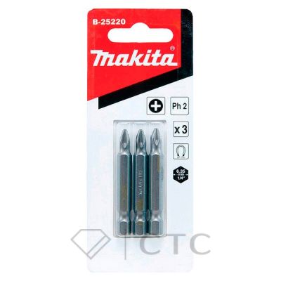 Биты Makita PH2 50мм 3шт (B-25220)