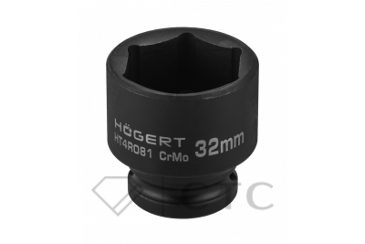 HOEGERT Головка торцевая ударная шестигранная 1/2″, 32 мм, DIN 3121, CrMo