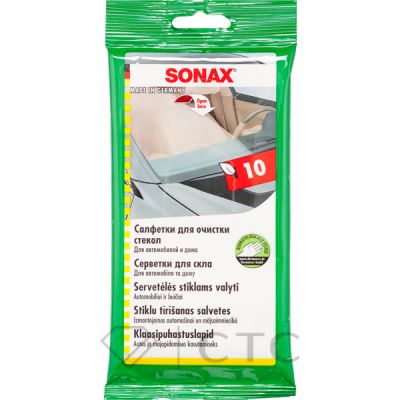 Салфетка для очистки стекол (10шт) Sonax