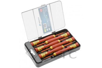 HOEGERT Набор прецизионных изолированных отверток 1000 V, сталь CrMo, 6 шт.