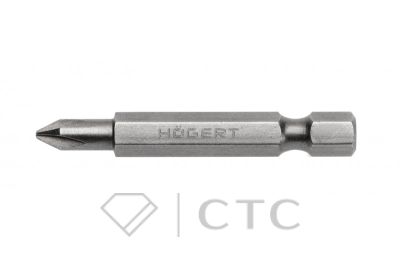 HOEGERT Биты PH0, 50 мм, сталь S2, 2 шт.