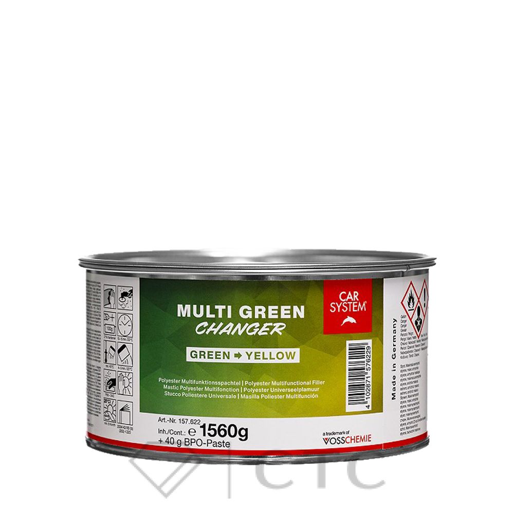 Шпатлевка MULTI GREEN CHANGER 2К, универсальная 1,6 кг Carsystem