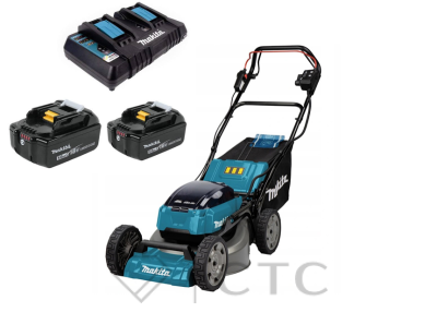 Газонокосилка аккумуляторная 46см Makita DLM462Z-PT2 (2* АКБ 5 Ач, ЗУ)
