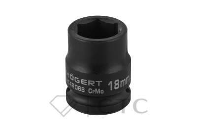 HOEGERT Головка торцевая ударная шестигранная 1/2″, 18 мм, DIN 3121, CrMo