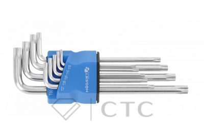 HOEGERT Набор Г-образных длинных ключей TORX S2, 9 шт.