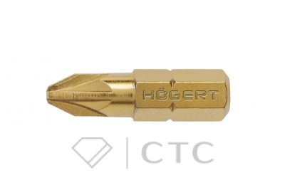 HOEGERT Биты PZ2 25 мм, сталь S2, нитрид титана, 5 шт.