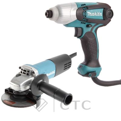 Набор инструментов Makita DK0121 (шуруповерт TD0101, болгарка 9555HN)