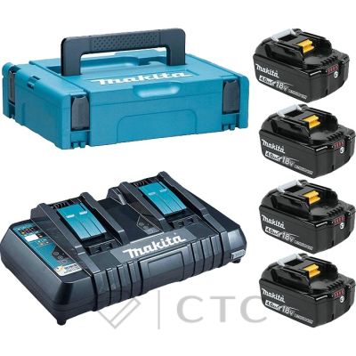 Набор 4 аккумулятора Makita BL 1840B 4 Ач и Зарядное устройство DC 18 RD в MakPac