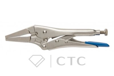 HOEGERT Клещи зажимные — удлиненные прямые губки, 225 мм.