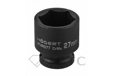 HOEGERT Головка торцевая ударная шестигранная 1/2″, 27 мм, DIN 3121, CrMo