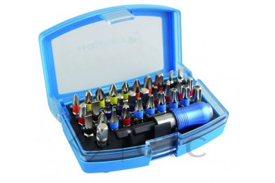 HOEGERT Набор бит с битодержателем 1/4″, SL, PH, PZ, HEX, Torx, Torx c отверстием, 32 шт.
