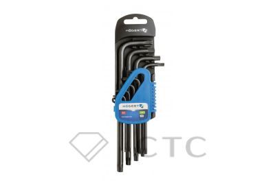 HOEGERT Набор Г-образных ключей TORX, Т10-Т50, 9 шт.
