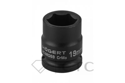 HOEGERT Головка торцевая ударная шестигранная 1/2″, 19 мм, DIN 3121, CrMo