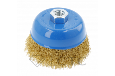 HOEGERT Корщетка чашеобразная с резьбой латунная d-100мм