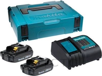 Набор 2 аккумулятора Makita BL1815B 1.5 Ач и Зарядное устройство DC 18 SD (197143-8)